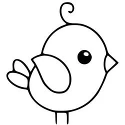 Coloriage Petit oiseau à queue recourbée