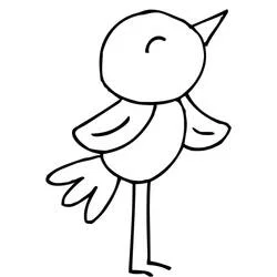 Coloriage Oiseau aux grandes ailes courbes et bec levé