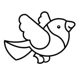 Coloriage Oiseau qui vole avec les ailes déployées