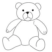 Coloriage Ours en peluche assis au ventre rond