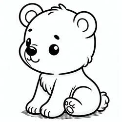 Coloriage Ourson assis sagement