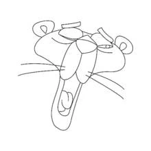Coloriage Panthère souriante en gros plan