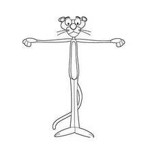 Coloriage Panthère rose bras écartés