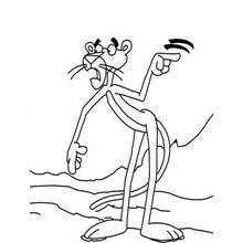 Coloriage Panthère pointant du doigt en colère