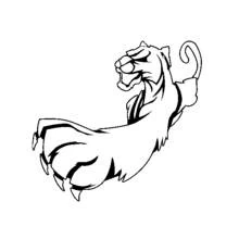 Coloriage Panthère bondissant griffes sorties