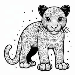 Coloriage Panthère aux motifs décorés