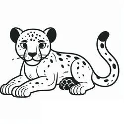 Coloriage Panthère allongée aux taches marquées