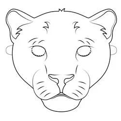 Coloriage Masque de panthère aux yeux fermés