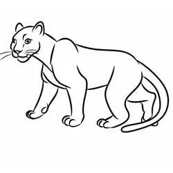 Coloriage Panthère en position vigilante