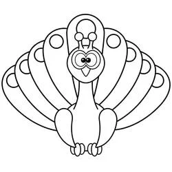 Coloriage Paon aux plumes largement déployées
