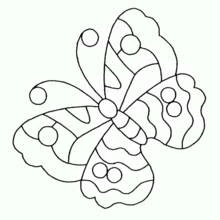 Coloriage Papillon aux ailes décorées