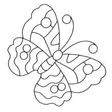 Coloriage Papillon aux ailes décorées