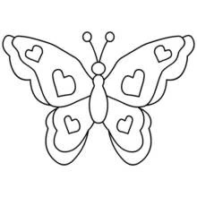 Coloriage Papillon aux ailes décorées de cœurs