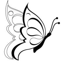 Coloriage Papillon aux ailes largement déployées