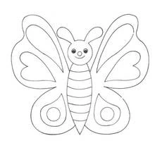 Coloriage Papillon au visage souriant