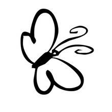 Coloriage Papillon aux ailes en forme de cœurs