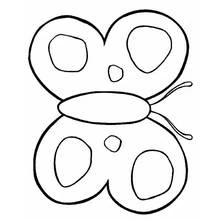 Coloriage Papillon simple aux ailes rondes