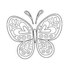 Coloriage Papillon aux motifs symétriques sur les ailes