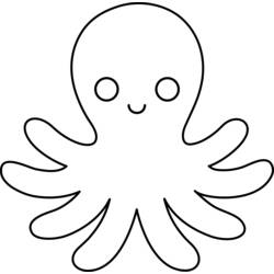 Coloriage Pieuvre au sourire mignon