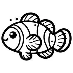 Poisson Clown - Coloriages gratuits à imprimer
