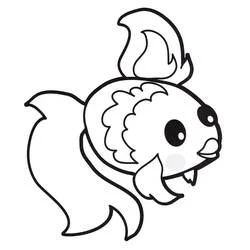 Coloriage Poisson Rouge aux grandes nageoires