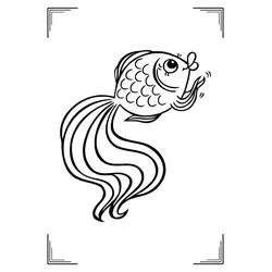 Coloriage Poisson Rouge à la queue voilée