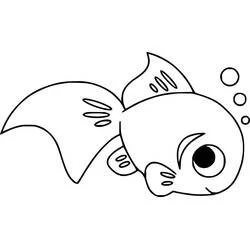 Coloriage Poisson rouge aux nageoires ondulantes