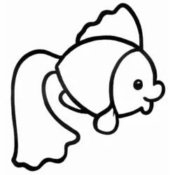Coloriage Poisson Rouge aux nageoires ondulées