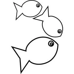 Coloriage Poisson Rouge trio de formes simples