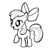 Coloriage Poney avec un grand nœud sur la tête