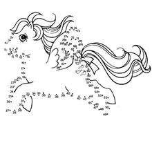 Coloriage Poney à relier points par points