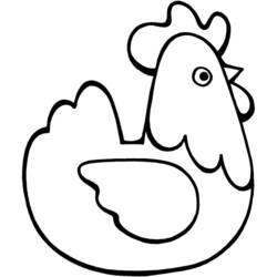 Coloriage Poule au corps rond et simple