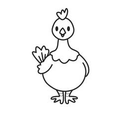 Coloriage Poule debout au ventre rond
