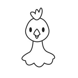 Coloriage Poule au visage rond et simple
