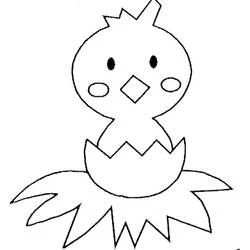 Coloriage Poule et Poussin sortant de l'œuf