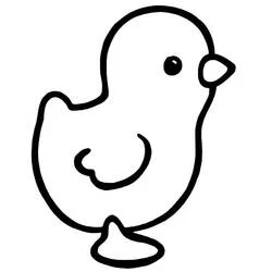Coloriage Poussin debout tout simple