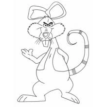 Coloriage Rat à l'air malicieux et grognon