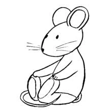 Coloriage Rat assis tranquillement
