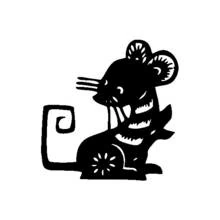 Coloriage Rat dans un style traditionnel de papier découpé