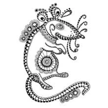 Coloriage Rat orné de motifs décoratifs
