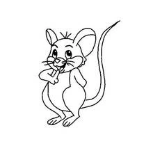Coloriage Rat debout avec une patte près de la bouche