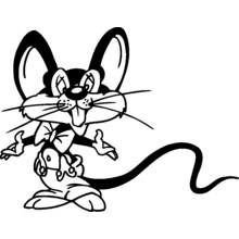 Coloriage Rat de dessin animé aux grandes oreilles
