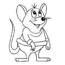 Coloriage Rat debout tout souriant