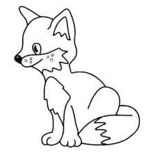 Coloriage Renard assis sagement