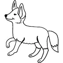 Coloriage Renard marchant la queue levée