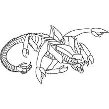 Coloriage Scorpion créature monstrueuse à la queue enroulée