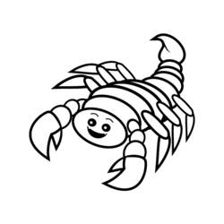 Coloriage Scorpion au visage souriant