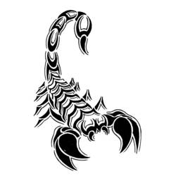 Coloriage Scorpion façon tatouage tribal
