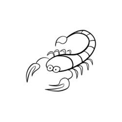Coloriage Scorpion à la queue recourbée et grosses pinces