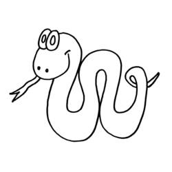 Coloriage Serpent souriant au corps sinueux